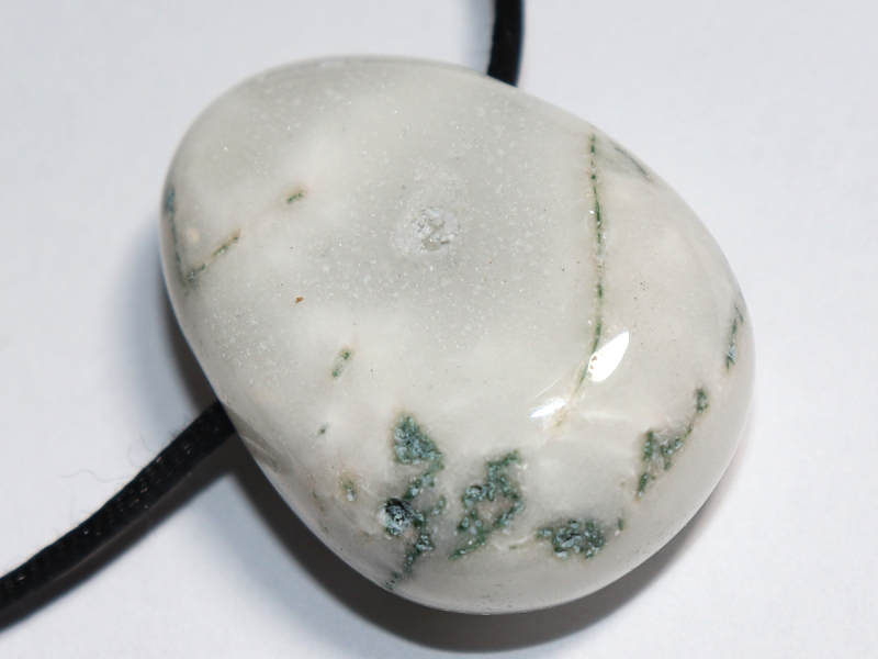 tree agate with cord or silver 925