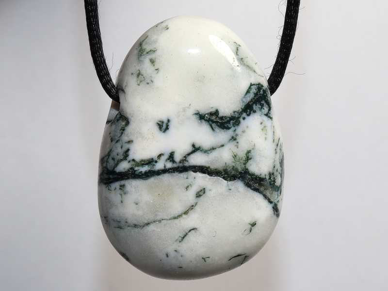 tree agate with cord or silver 925