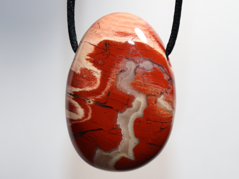 brecciated jasper with cord or silver 925