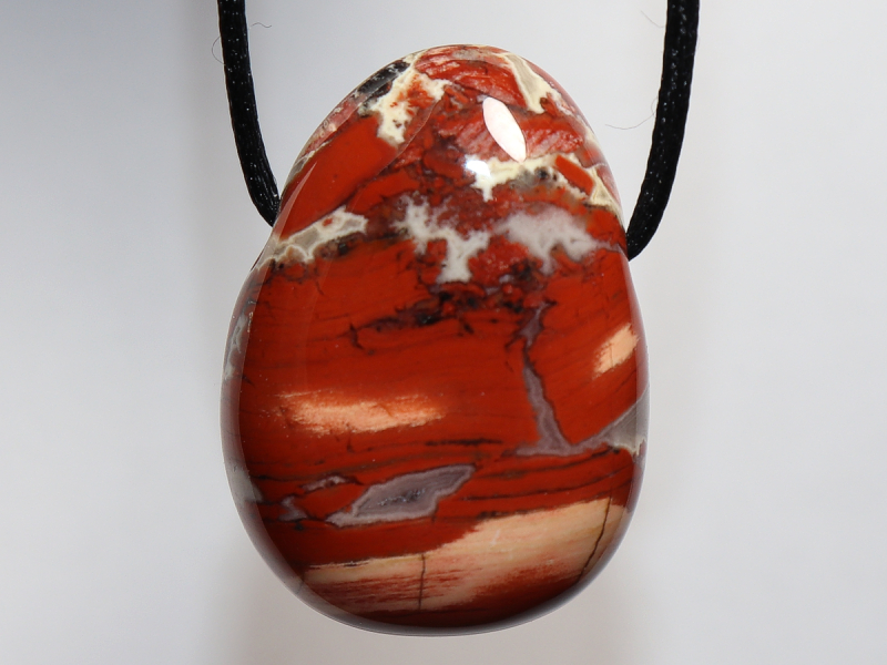 brecciated jasper with cord or silver 925