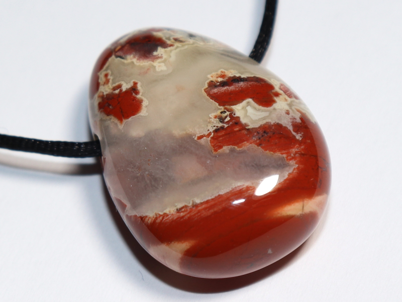 brecciated jasper with cord or silver 925
