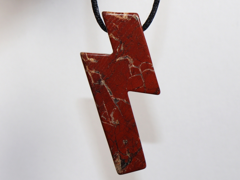 brecciated jasper with cord or silver 925