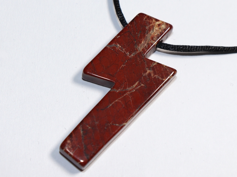 brecciated jasper with cord or silver 925