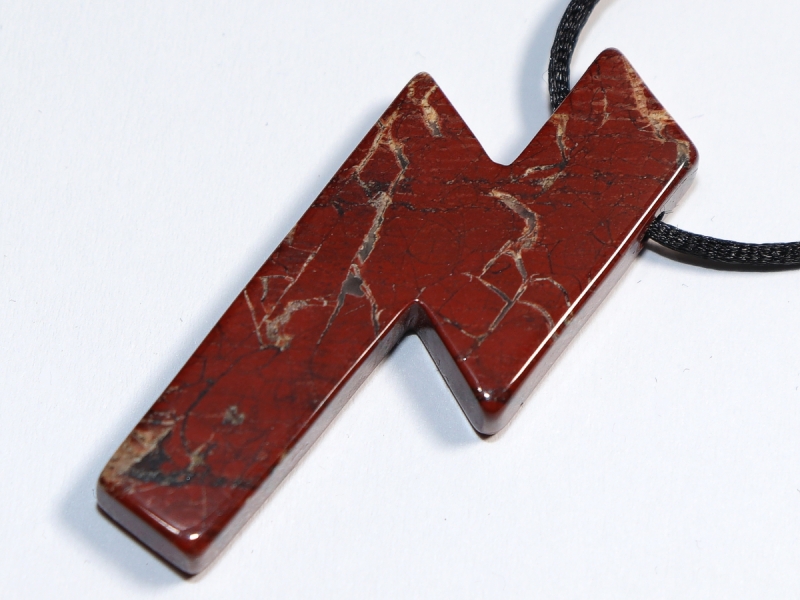 brecciated jasper with cord or silver 925