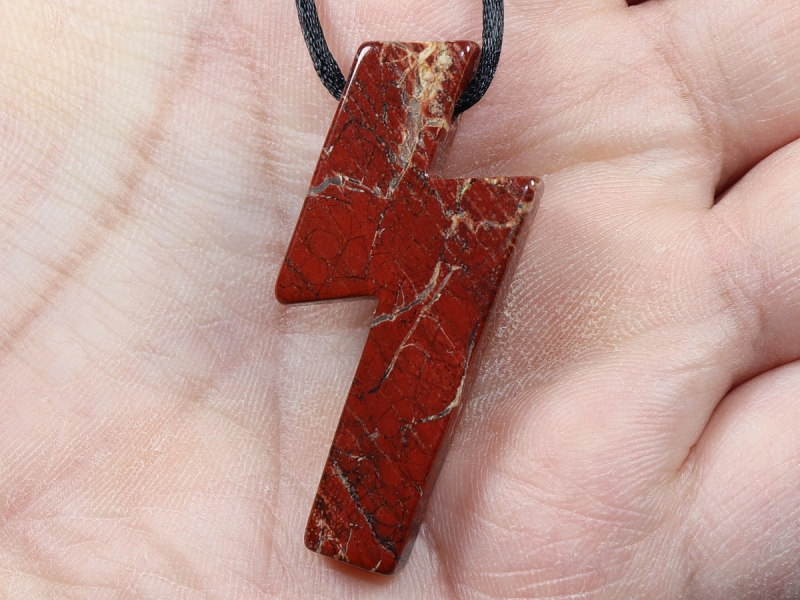brecciated jasper with cord or silver 925