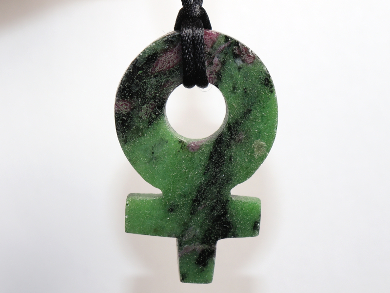 ruby in zoisite with cord