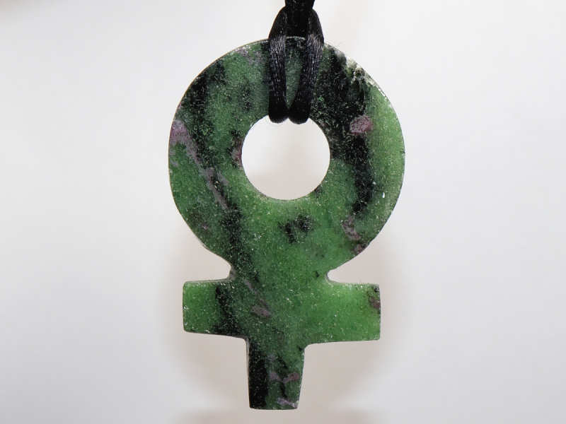 ruby in zoisite with cord