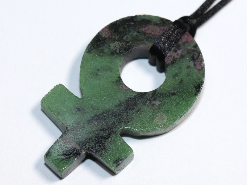 ruby in zoisite with cord