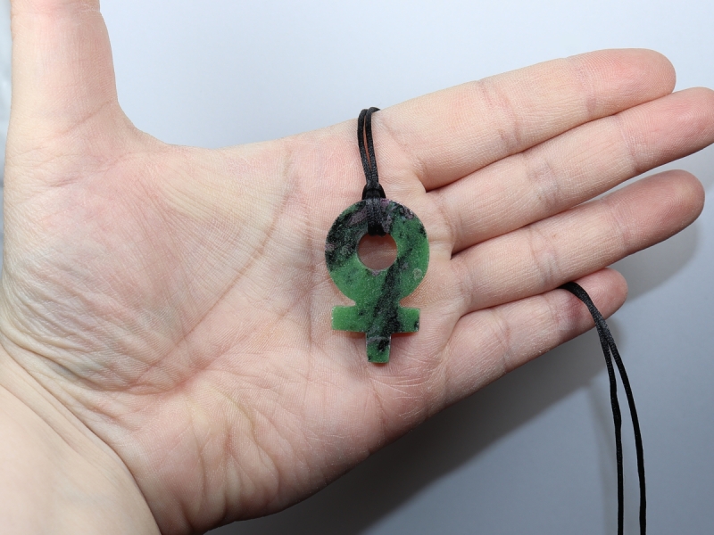 ruby in zoisite with cord