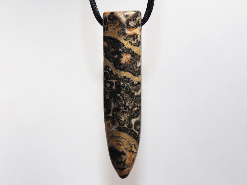 leopard rhyolite with cord or silver 925