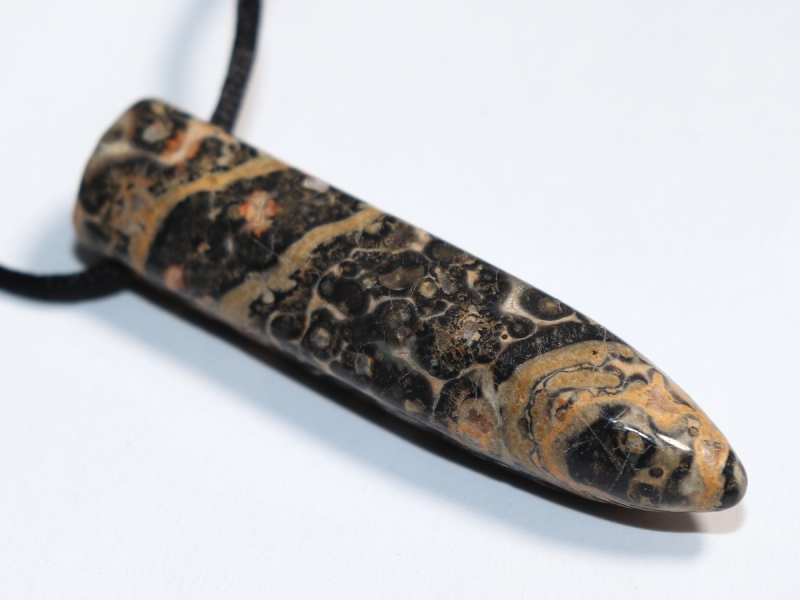 leopard rhyolite with cord or silver 925