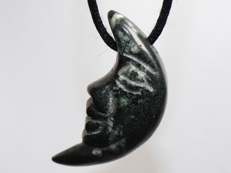 chrysanthemum stone with cord or silver 925