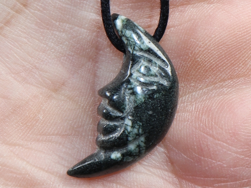 chrysanthemum stone with cord or silver 925