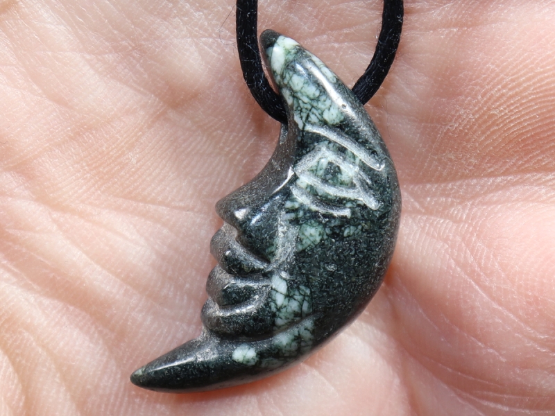 chrysanthemum stone with cord or silver 925