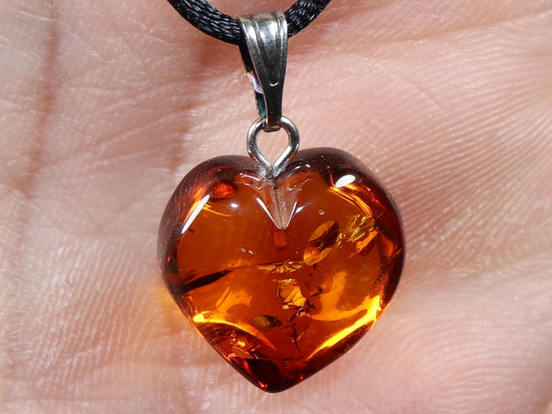 amber with cord or silver 925