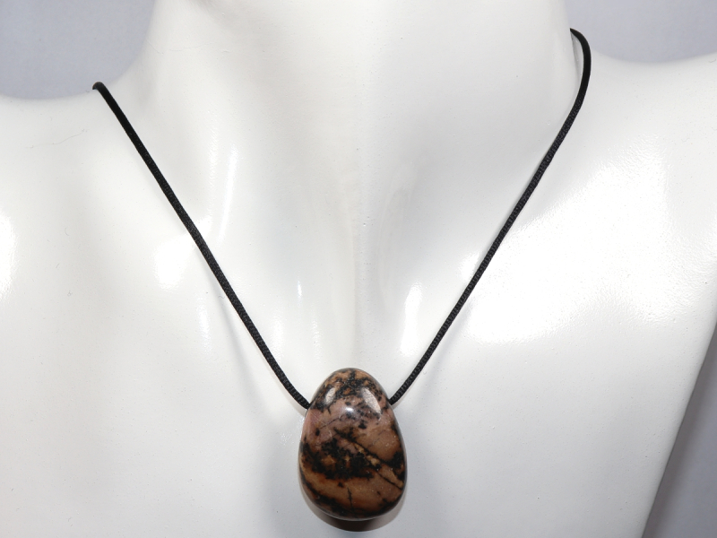 rhodonite with cord or silver 925
