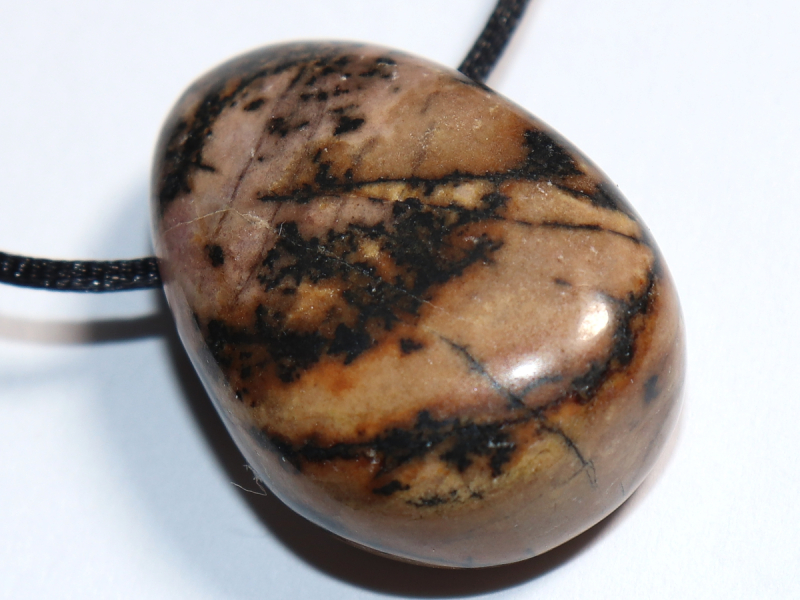 rhodonite with cord or silver 925