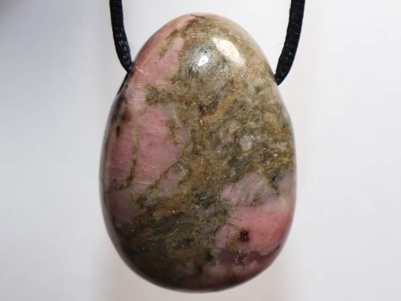 rhodonite with cord or silver 925