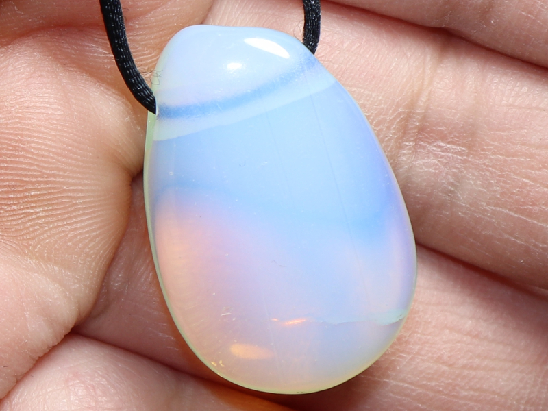 opal glass with cord or silver 925