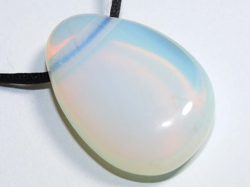 opal glass with cord or silver 925