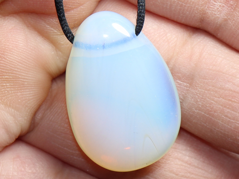 opal glass with cord or silver 925