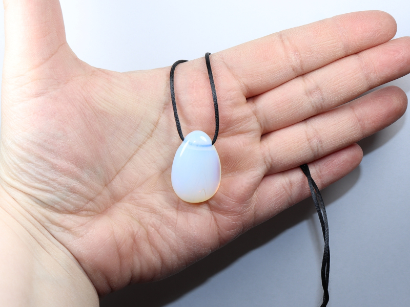 opal glass with cord or silver 925
