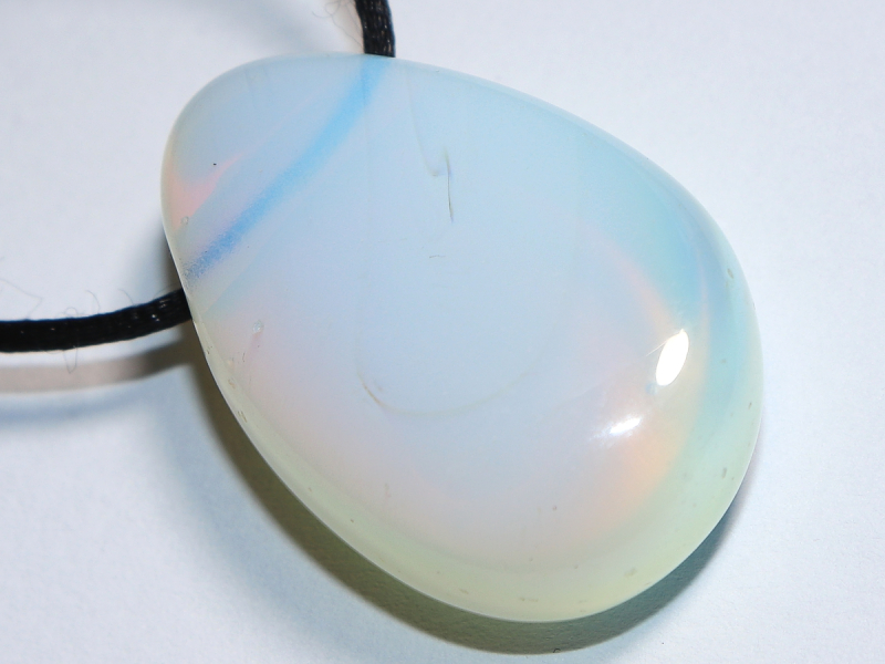 opal glass with cord or silver 925