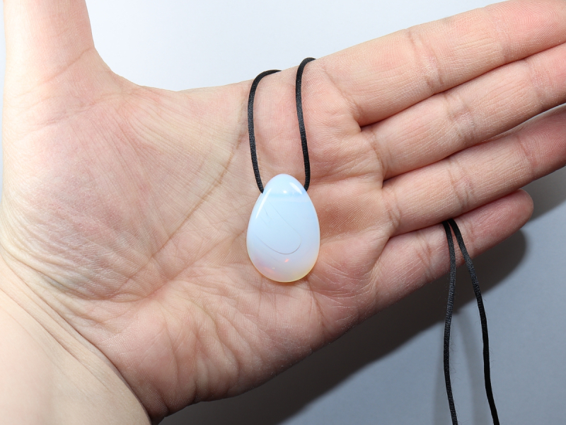opal glass with cord or silver 925