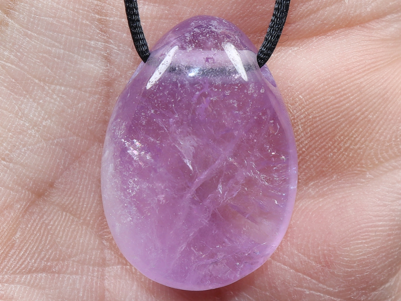 amethyst with cord or silver 925