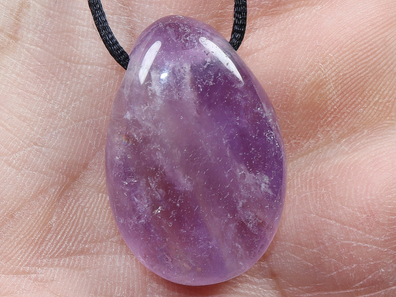 amethyst with cord or silver 925