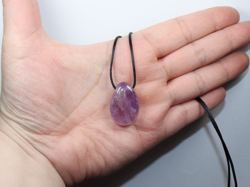 amethyst with cord or silver 925