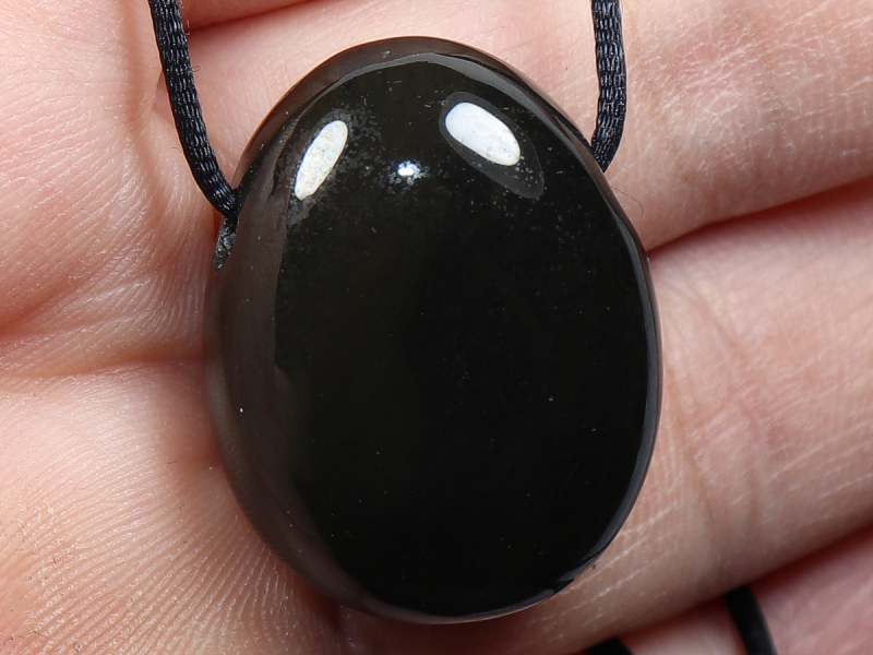 onyx with cord or silver 925