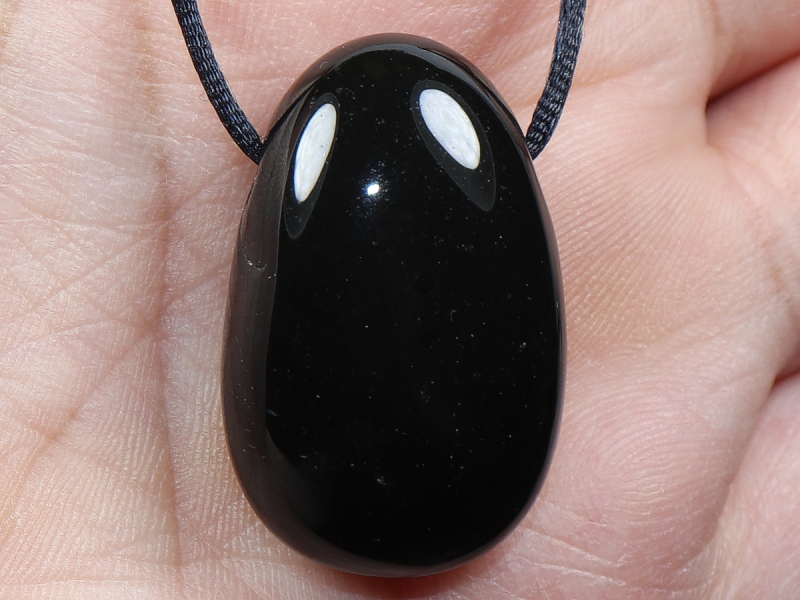 onyx with cord or silver 925