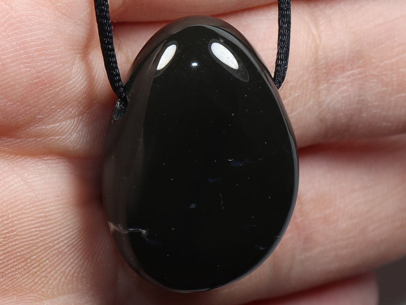 onyx with cord or silver 925