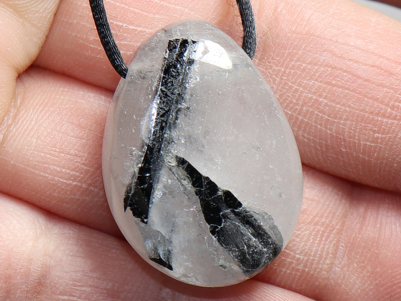 tourmaline quartz with cord or silver 925