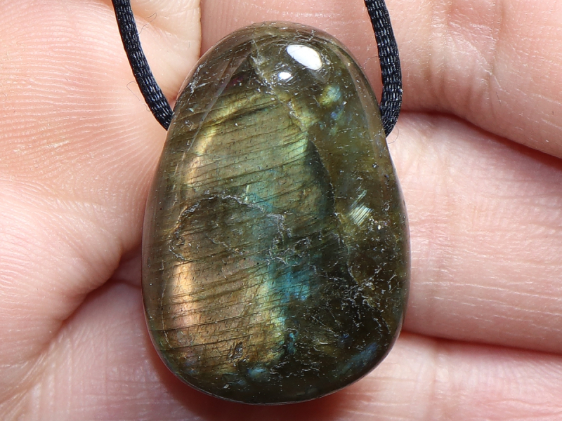 labradorite with cord or silver 925