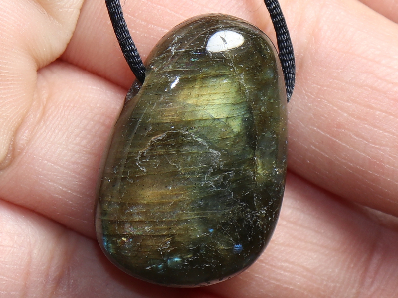 labradorite with cord or silver 925