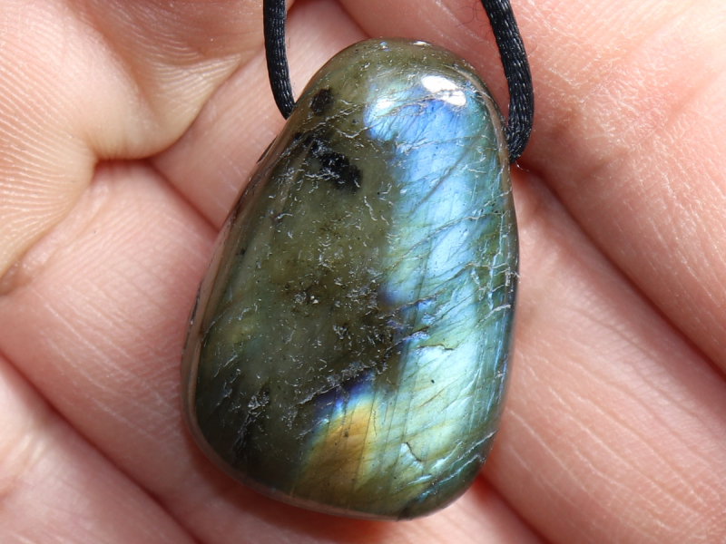 labradorite with cord or silver 925