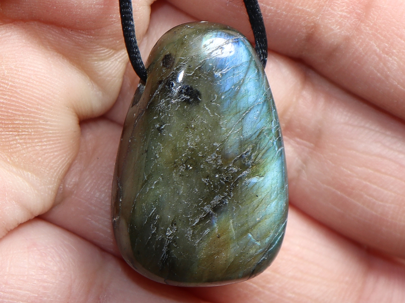 labradorite with cord or silver 925
