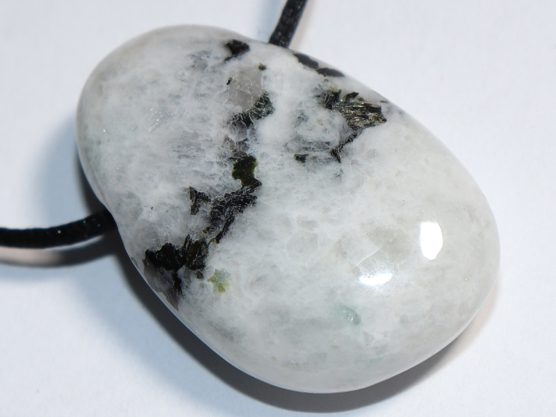 white labradorite with cord or silver 925