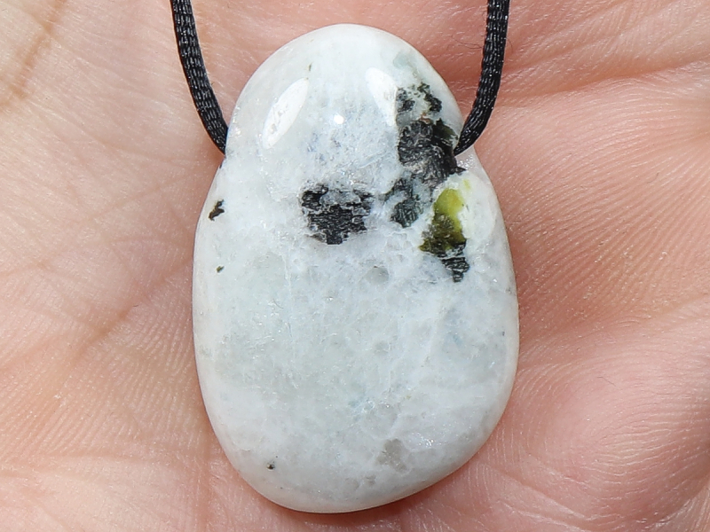 white labradorite with cord or silver 925