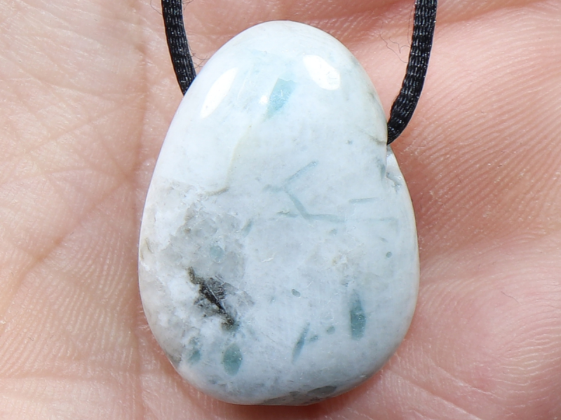 white labradorite with cord or silver 925