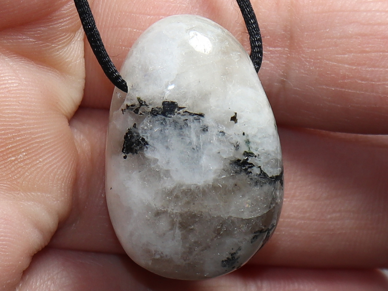 white labradorite with cord or silver 925
