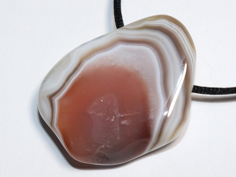 Botswana agate with cord or silver 925