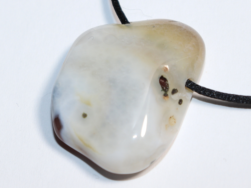 Botswana agate with cord or silver 925