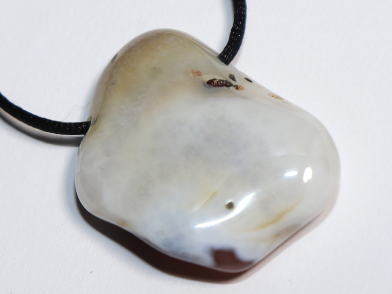 Botswana agate with cord or silver 925