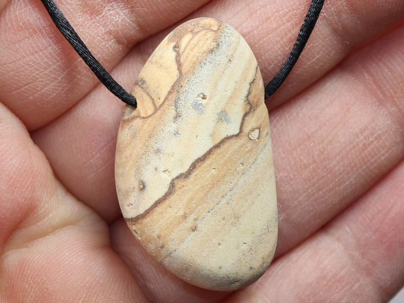 picture jasper with cord or silver 925