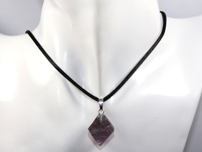 fluorite with cord or silver 925