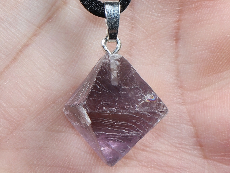 fluorite with cord or silver 925
