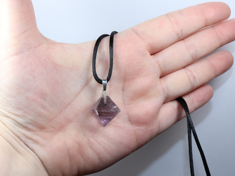 fluorite with cord or silver 925